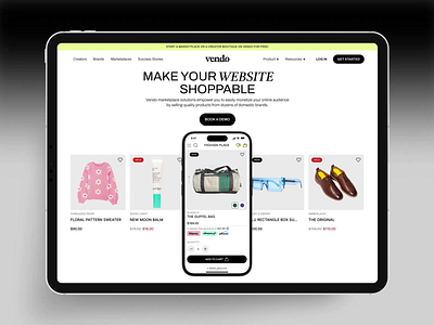 E-commerce platform - Vendo best web design branding ecommerce header hero home page homepage interface landing landing page mobile modern website professional website ui ux web web animation web page web ui website