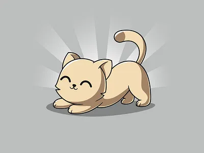 Stretch Like a Cat | Cute Vector Illustration animals cartoon cat cute flat illustration vector
