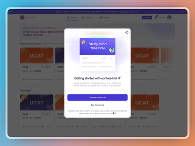 EdTech Free Trial Widget Design dashboard design design edtech edtech product edtech product design edtech saas design free trial design popup design product design saas product design ui user experience ux