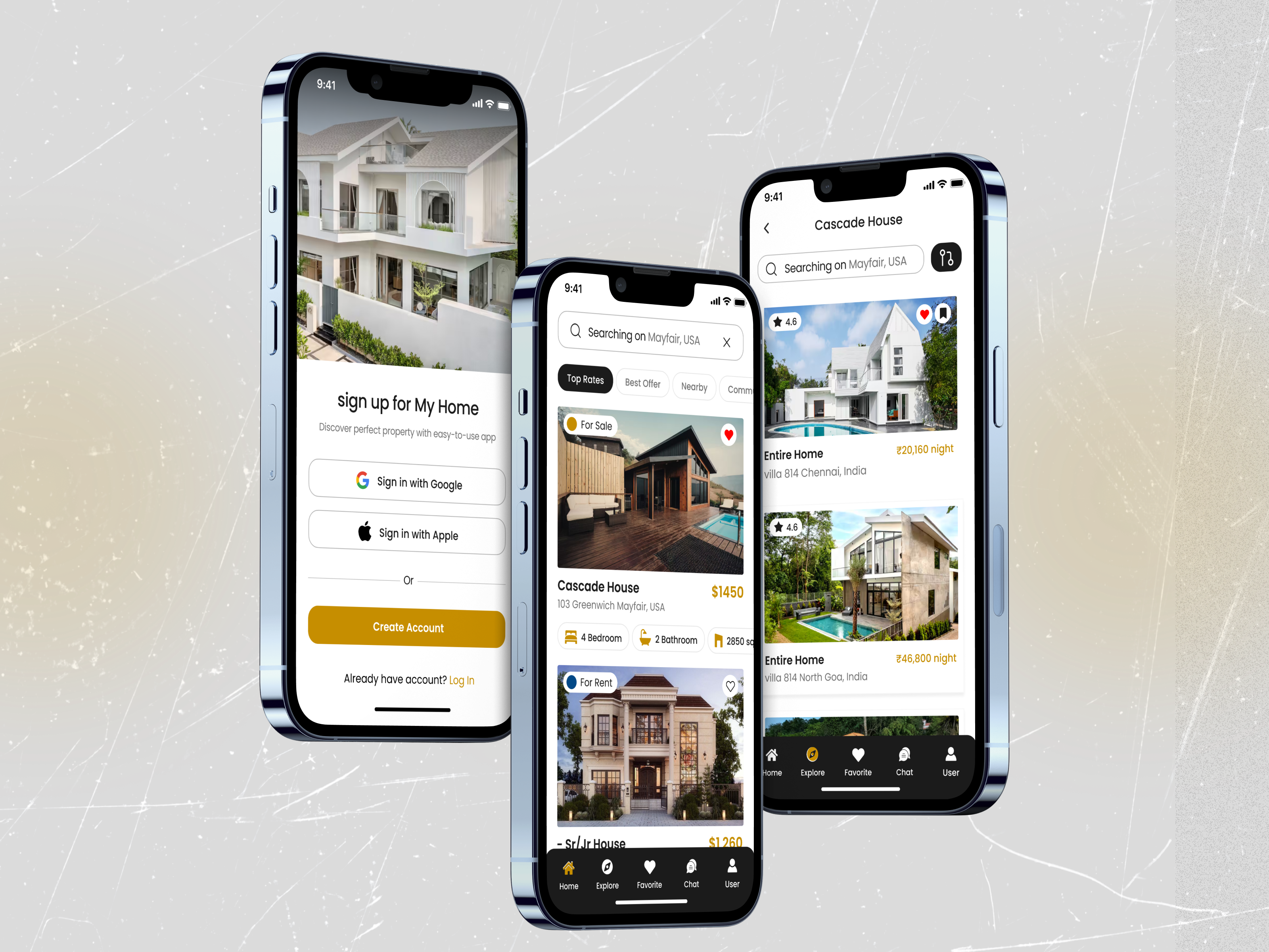 Example of Mobile App Design (5 Screen)