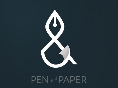 Pen & Paper ampersand fountain logo logotype paper pen type typography