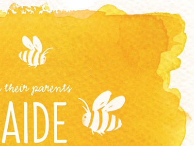 Wedding Invitation Sneak Peek bee illustration painting traditional watercolor yellow