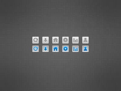 UI icons / toggles analytics button charts cog download gear home icon profile refresh settings small switch toggle ui