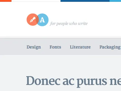 for people who write blue color menu serif