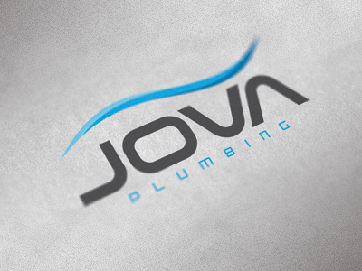 Jova Plumbing blue brand gray logo p pipe plumbing water