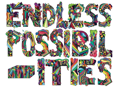 Endless Possibilities illustrator typography vector
