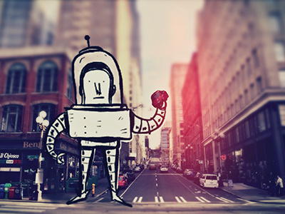 Giant Space Man Doodle doodle illustration photo retro sketch space man