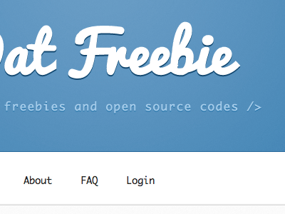 DatFreebie.com about blue codes dat drop faq font freebie grey header light login menu monaco navigation open pacifico shadow site source text typography web white