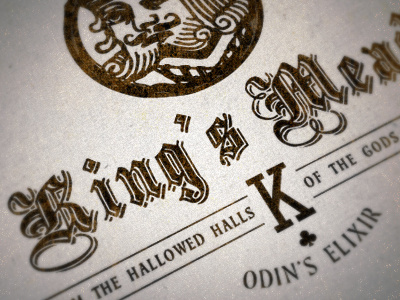 King's Mead blackletter design justin barber label vintage wine