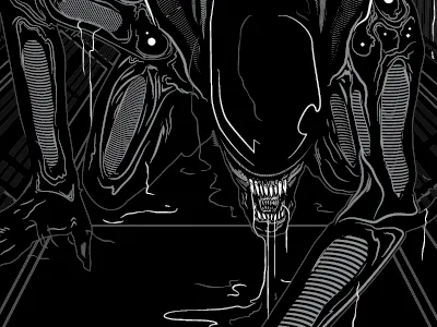 A L I E N alien graphic black peter gutierrez