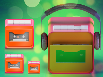 Cassette retro player 3d android cassette player icon ios retro