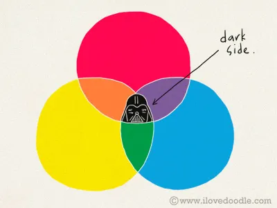 Dark Side black cmyk colors dark vader humor ilovedoodle lim heng swee pop rgb star wars