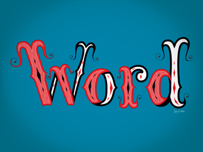 Word illustration lettering print typography vector