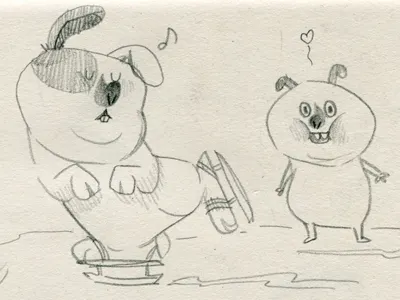 figure skater. character doodle sketch ssebong