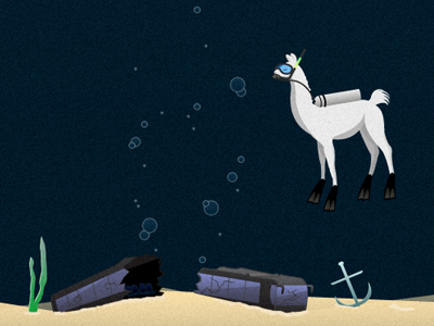 Funconf Llama bubbles bus funconf llama underwater