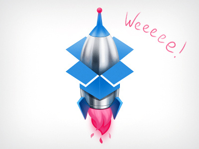 Dropbox♥dribbble dribbble dropbox rocket