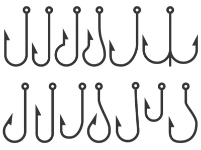 Hooks black fishing hooks illustration vector white