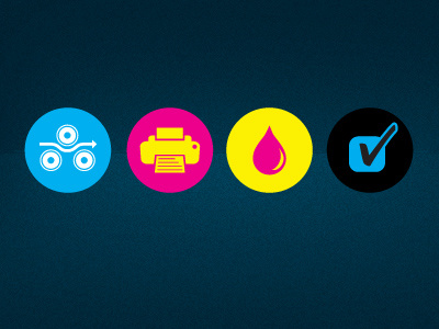 Printing Icons cmyk icons ink print