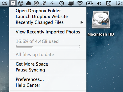 Dropbox Visual Progress app application bar dropbox menu menubar osx playoff progress progressbar ui