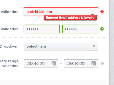 Some forms dropdown form input range tip validation