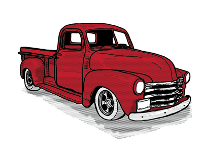 Big boys, big toys / Hell yeah trucks III - Color chevrolet fuck yeah trucks ipad pickup red sketchbook pro vintage