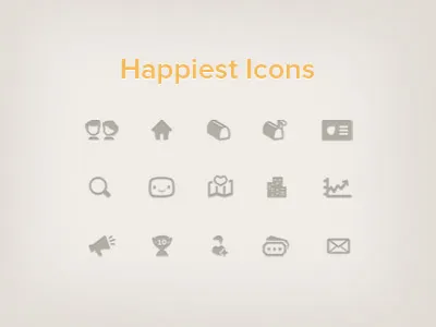 Happiest icons add bell box cities city cup friend graph happiest happy heart home house icon illustration illustrator letter mail map profile reward ticket vector vic web zoom