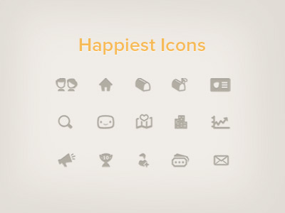 Happiest icons add bell box cities city cup friend graph happiest happy heart home house icon illustration illustrator letter mail map profile reward ticket vector vic web zoom