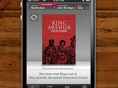 Bookblast Main Screen app book ios iphone recommendation shelf