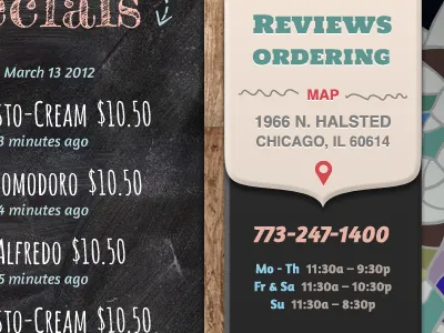 Website Nav Menu restaurant website