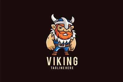 Viking beard cartoon character design graphic illustration logo viking warrior