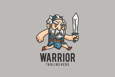 Old Warrior beard branding cartoon character design graphic graphic design illustration logo old viking warrior