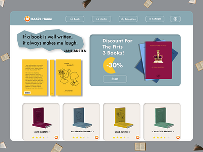 Online Bookstore UI Design | Discount & Recommendations Section books ui ux ui