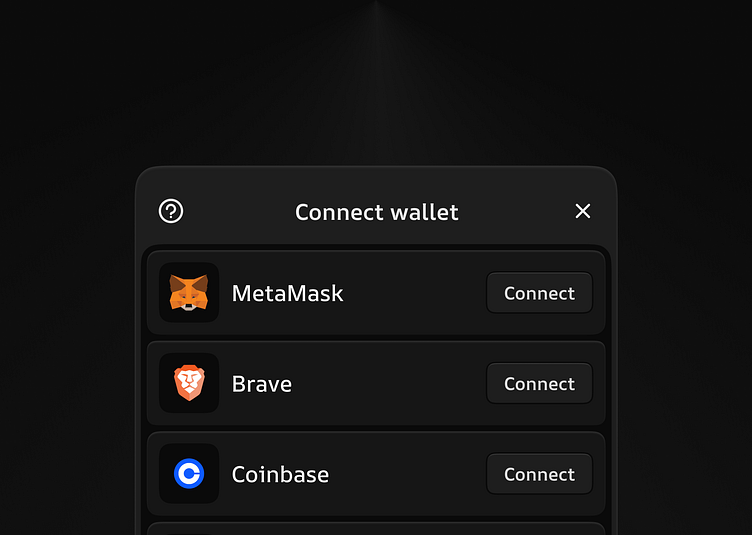 Connect wallet widget—exploring skeuomorphism by Sam • Design Partner ...