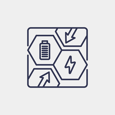 Energy Modular Systems icon battery connection design energy graphic design icon illustration logo vector