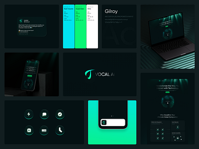 Vocal AI — Bento Grid ai ai webdesign ai website bento bento grid brand identity branding clean futuristic design icons logo minimal mobile design tech webdesign tech website ui uiux vocal ai