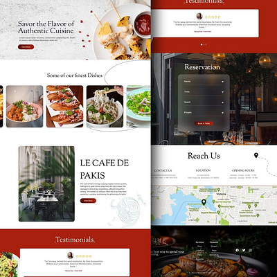 Restaurant animation design graphic design landing page layout typography ui ux