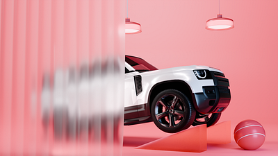 Land Rover Defender - Pink 3d animation branding motion graphics product