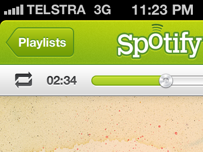 WIP green iphone music spotify ui wip