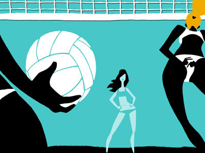 Beach Volley beach drawing illustration