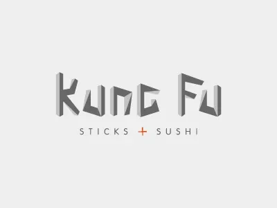 Kung Fu custom type food logo restaurant