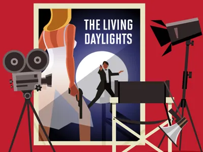 The Living Daylights 007 daylights illustration living movie poster secret agent vector