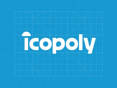 Icopoly blueprint lettering logo