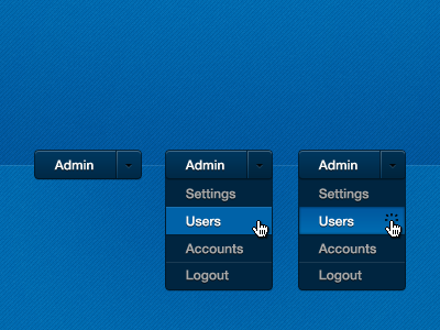 Blue Drop Down drop down hover menu ui