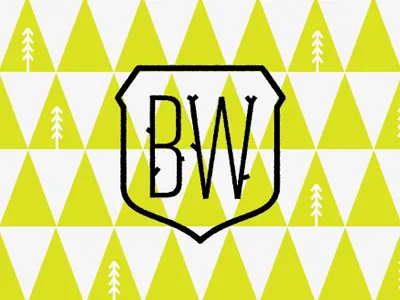Brave the Woods badge design identity illustration logo mark trees woods