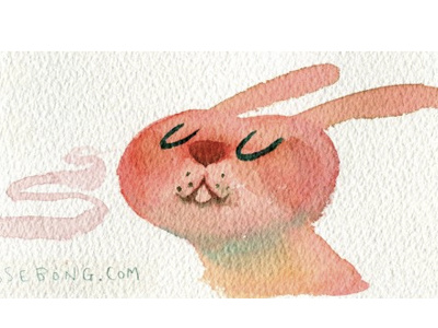 Rabbit character illustration rabbit ssebong watercolors