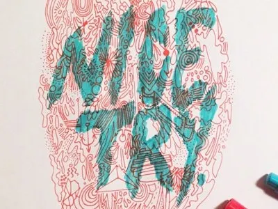 Nice Try. hand drawn illustration typography