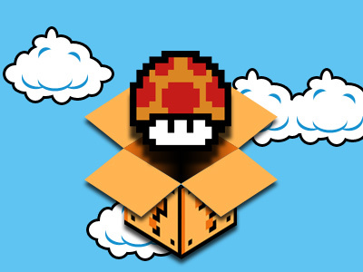 DropQuestionBlock clouds dropbox mario mushroom pixels