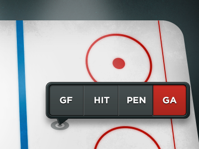 Stat Keeper (Event Tap) app grey hockey ipad modal red sports ui white