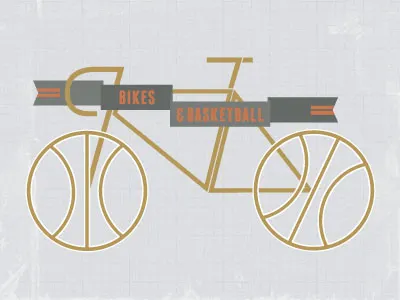 Bikes and Basketball basketball bicycles bike california logo retro
