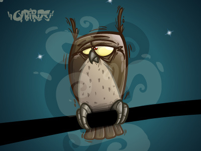 Owl night long character cybe cybirds illustration illustrator owl vector